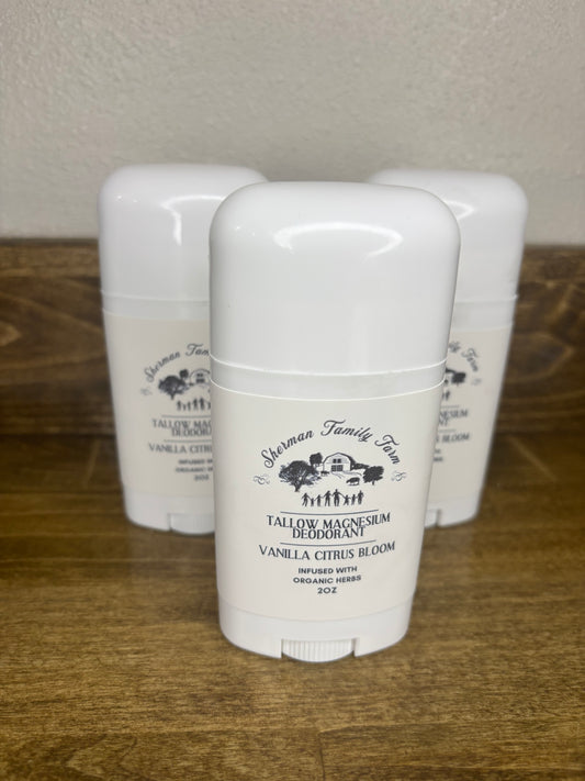 Vanilla Citrus Bloom Tallow Magnesium Deodorant